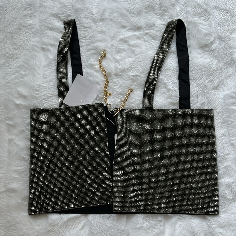 Glam Charcoal sparkle square cropped tank top - Picture 2 of 11